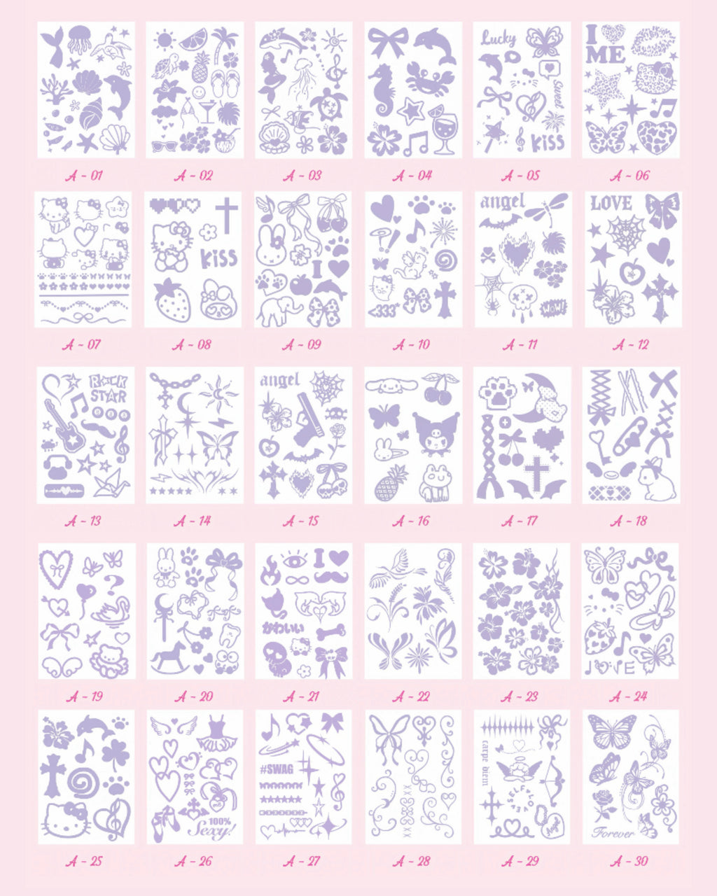 DIY Glitter Tattoo Sticker-A series