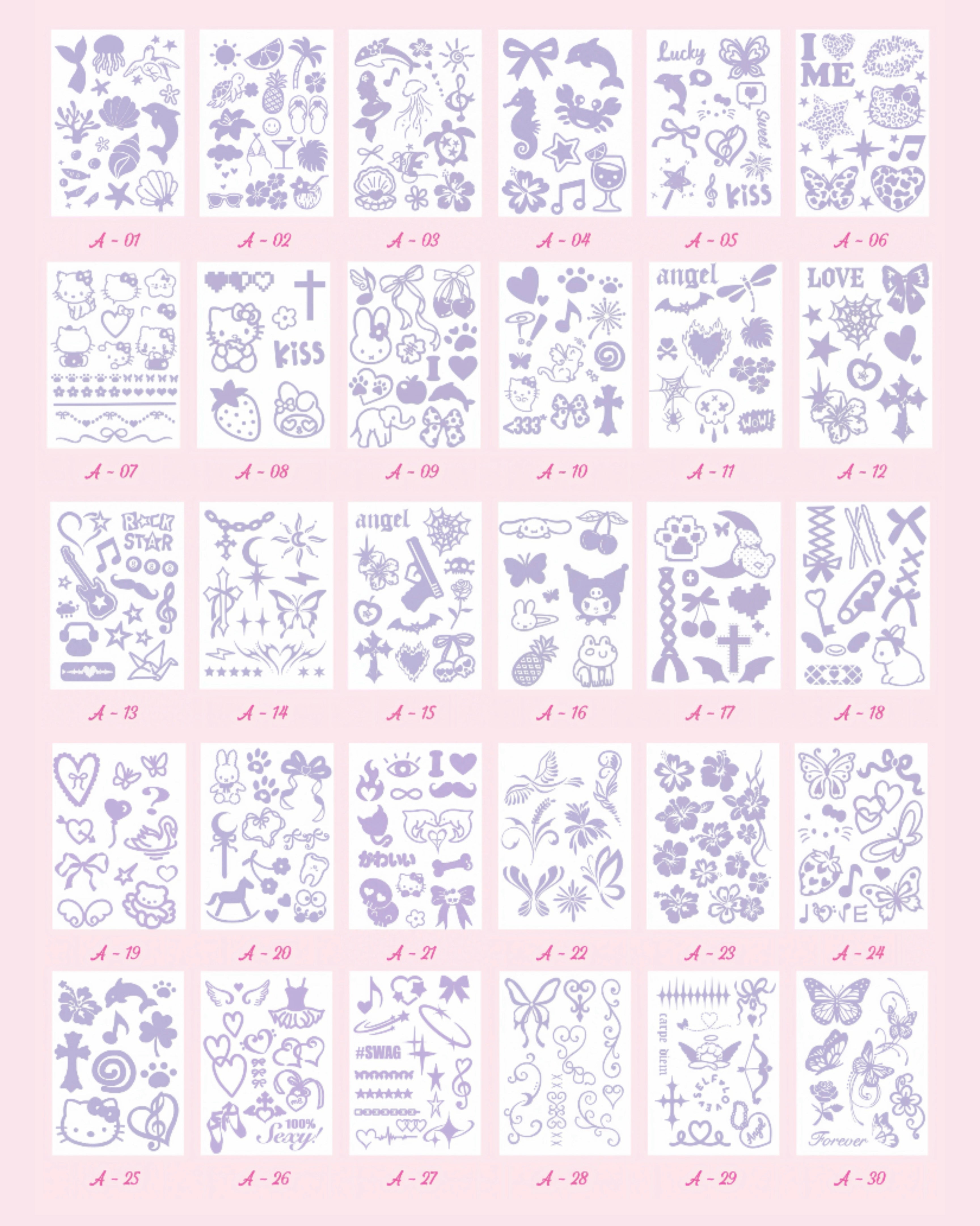 DIY Glitter Tattoo Sticker-A series