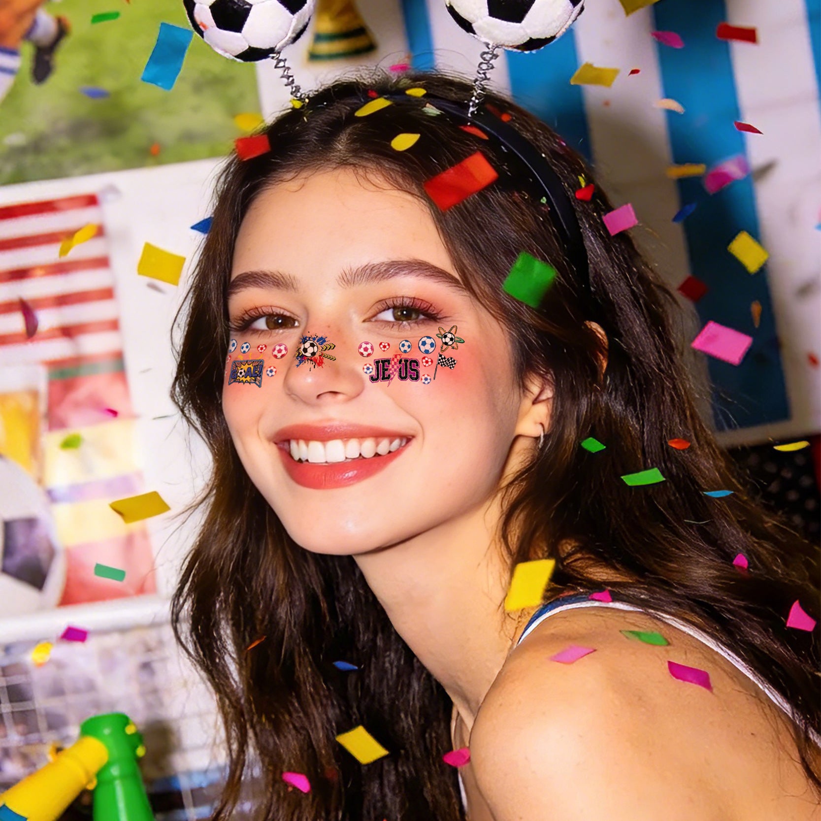 10 PCS Face Makeup Tattoo Stickers-FIFA World Cup Theme