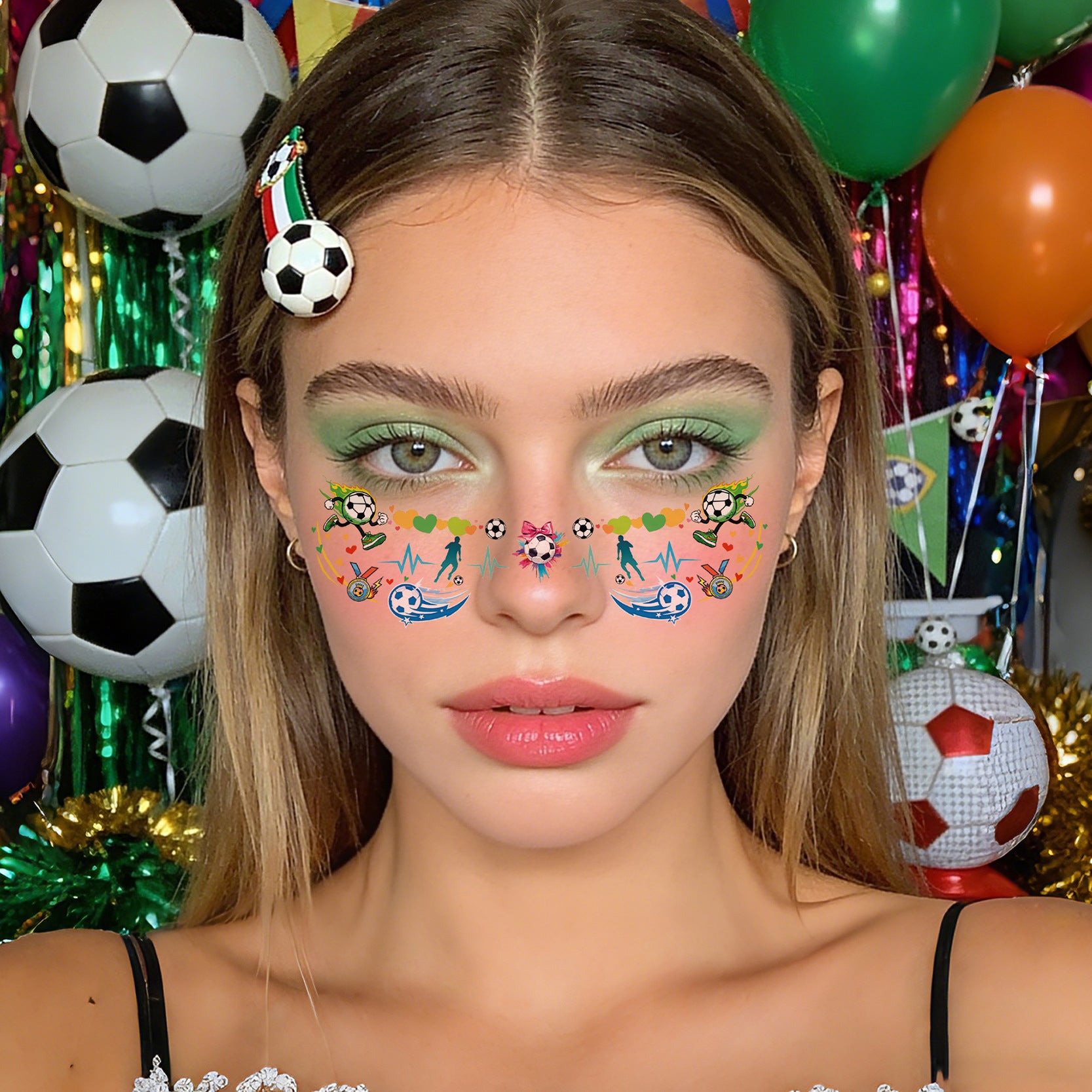 10 PCS Face Makeup Tattoo Stickers-FIFA World Cup Theme