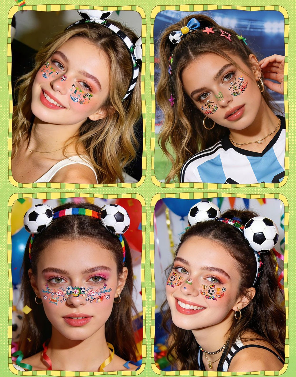 10 PCS Face Makeup Tattoo Stickers-FIFA World Cup Theme
