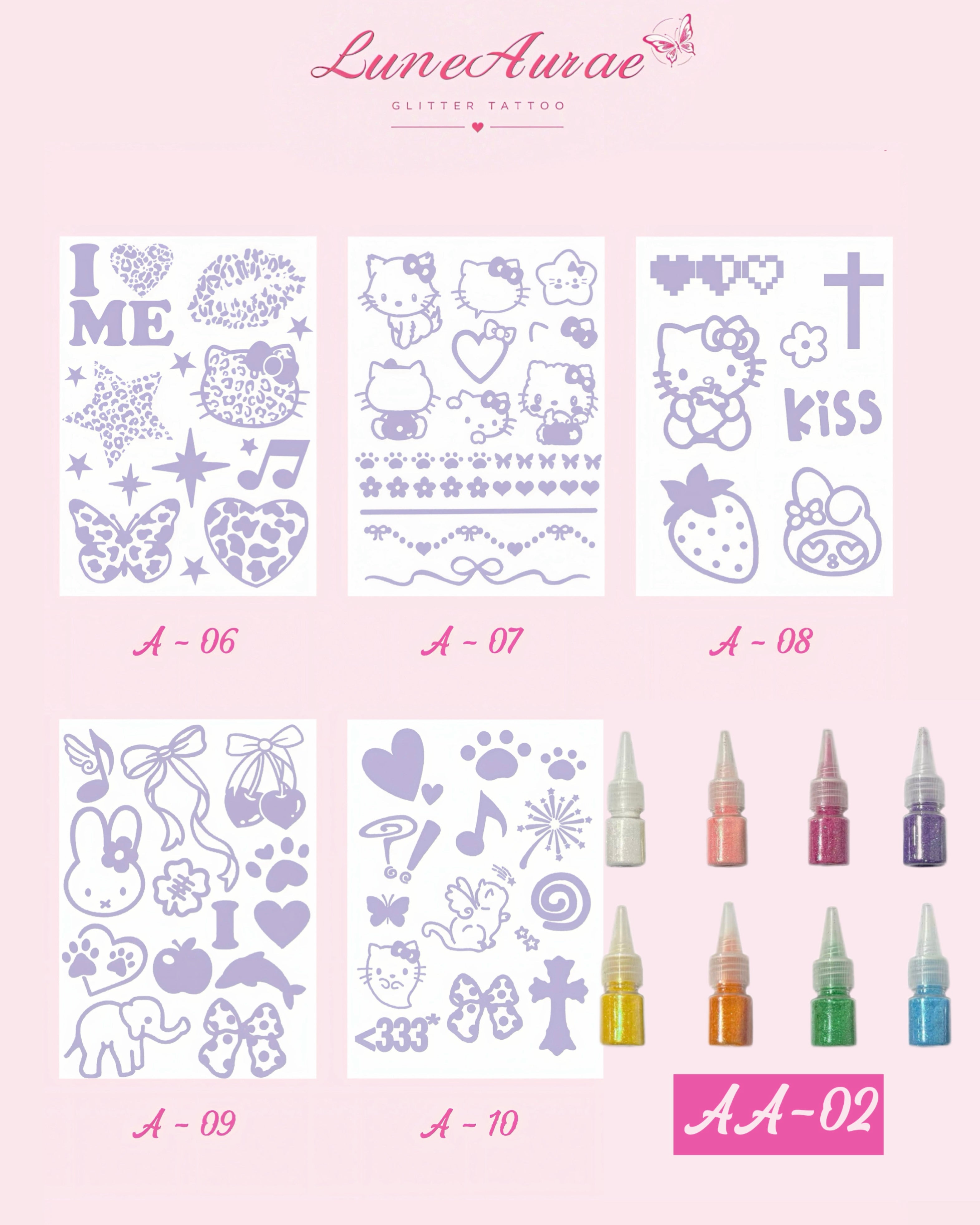 DIY Glitter Tattoo Sticker Set-A series