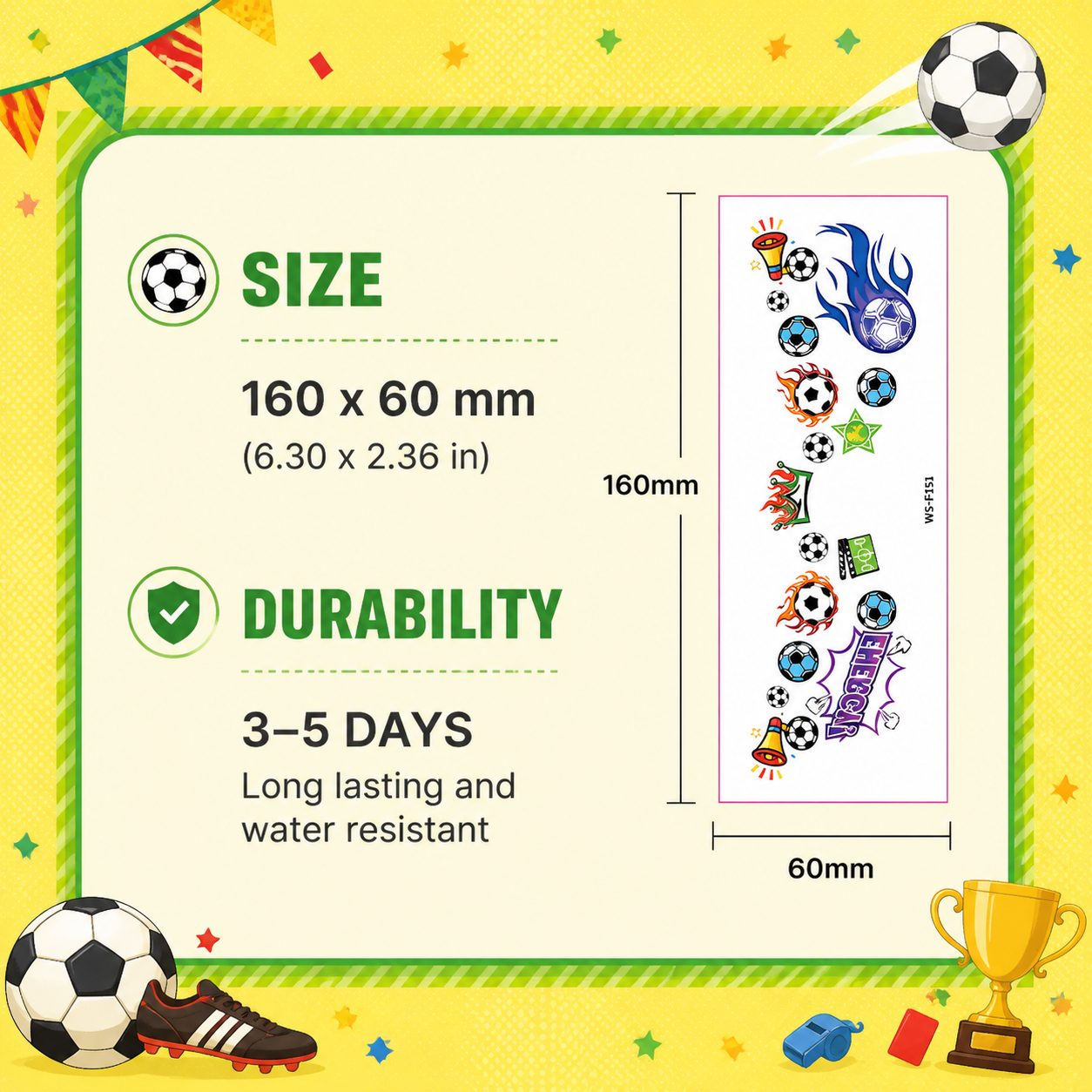 10 PCS Face Makeup Tattoo Stickers-FIFA World Cup Theme