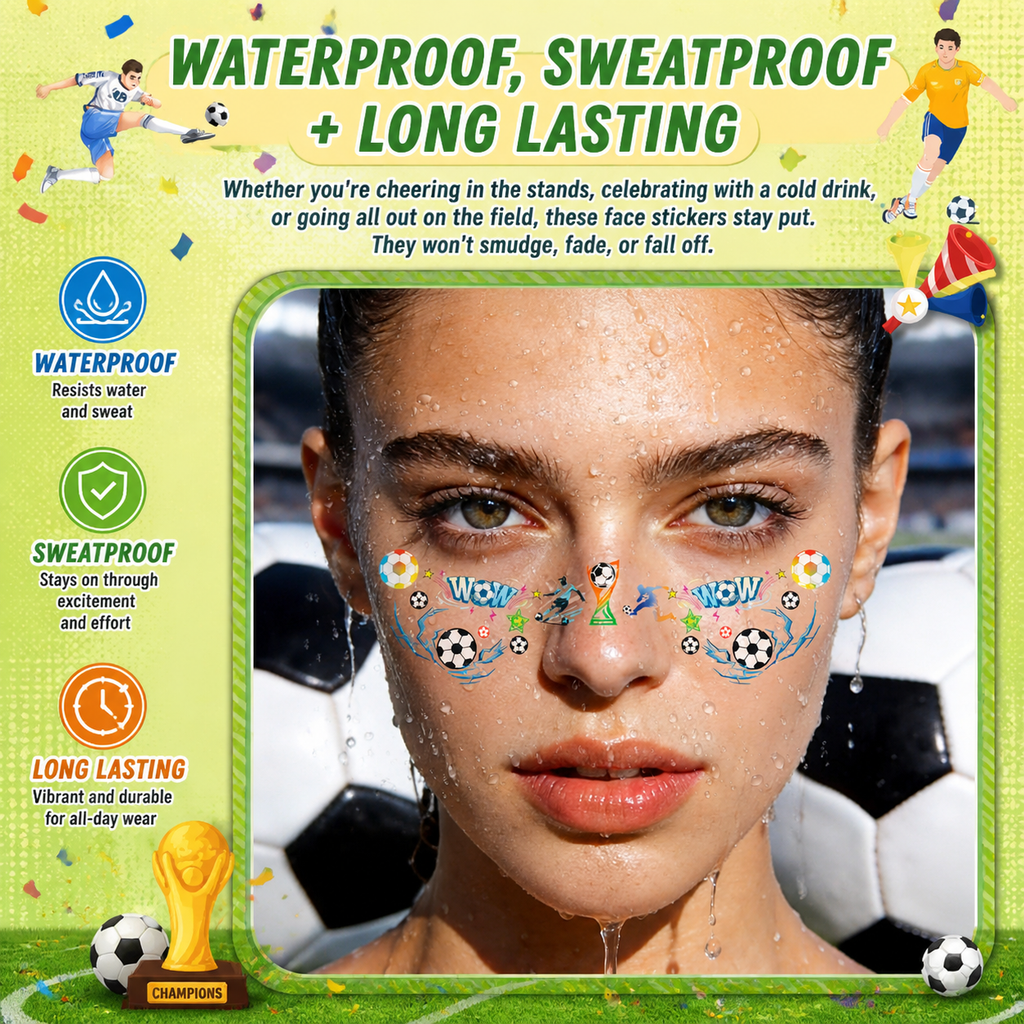 10 PCS Face Makeup Tattoo Stickers-FIFA World Cup Theme