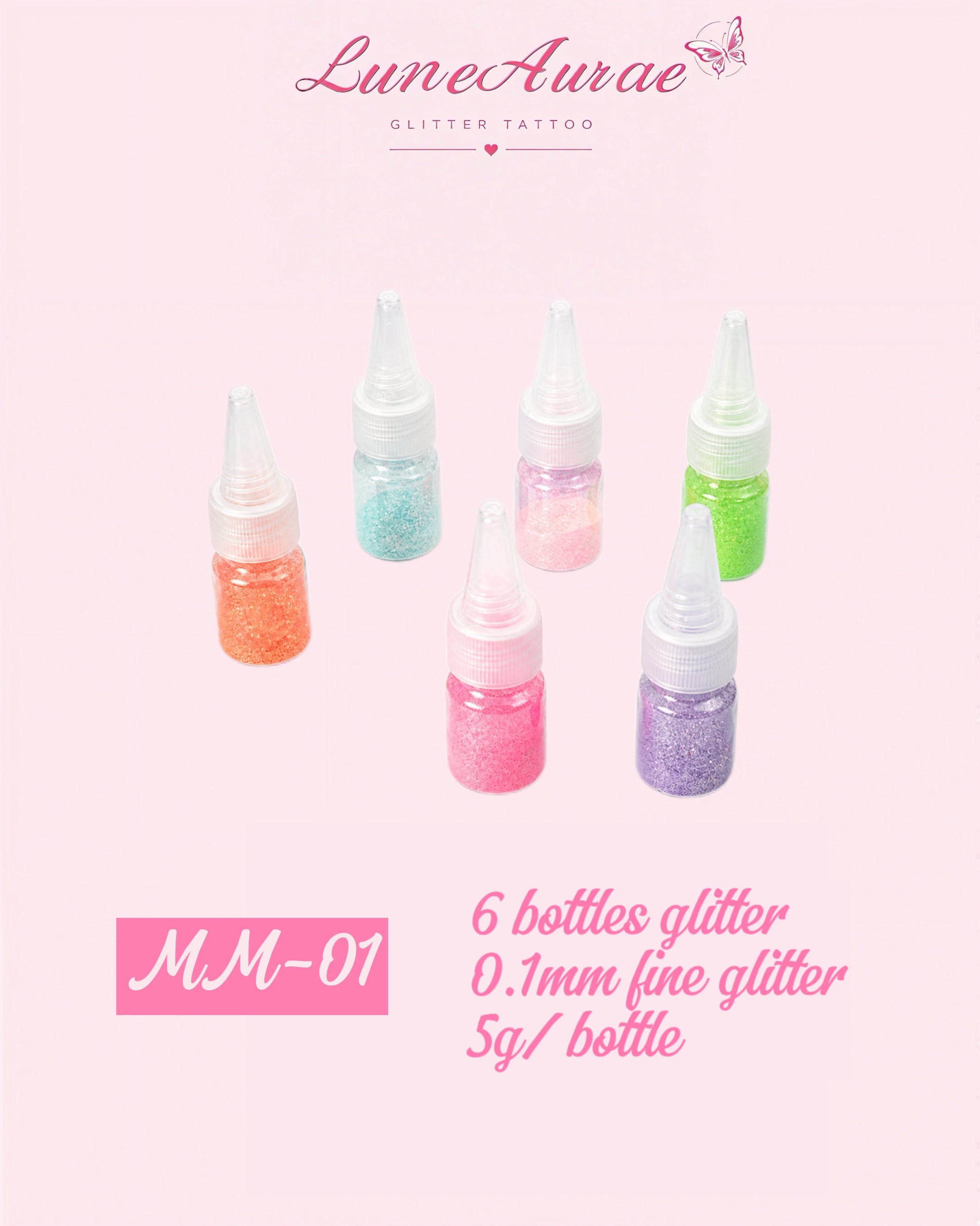 DIY Glitter Tattoo Sticker Set- M series