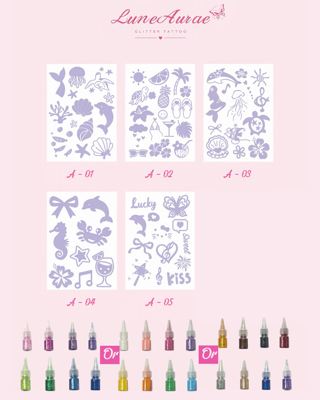 DIY Glitter Tattoo Sticker Set-A series