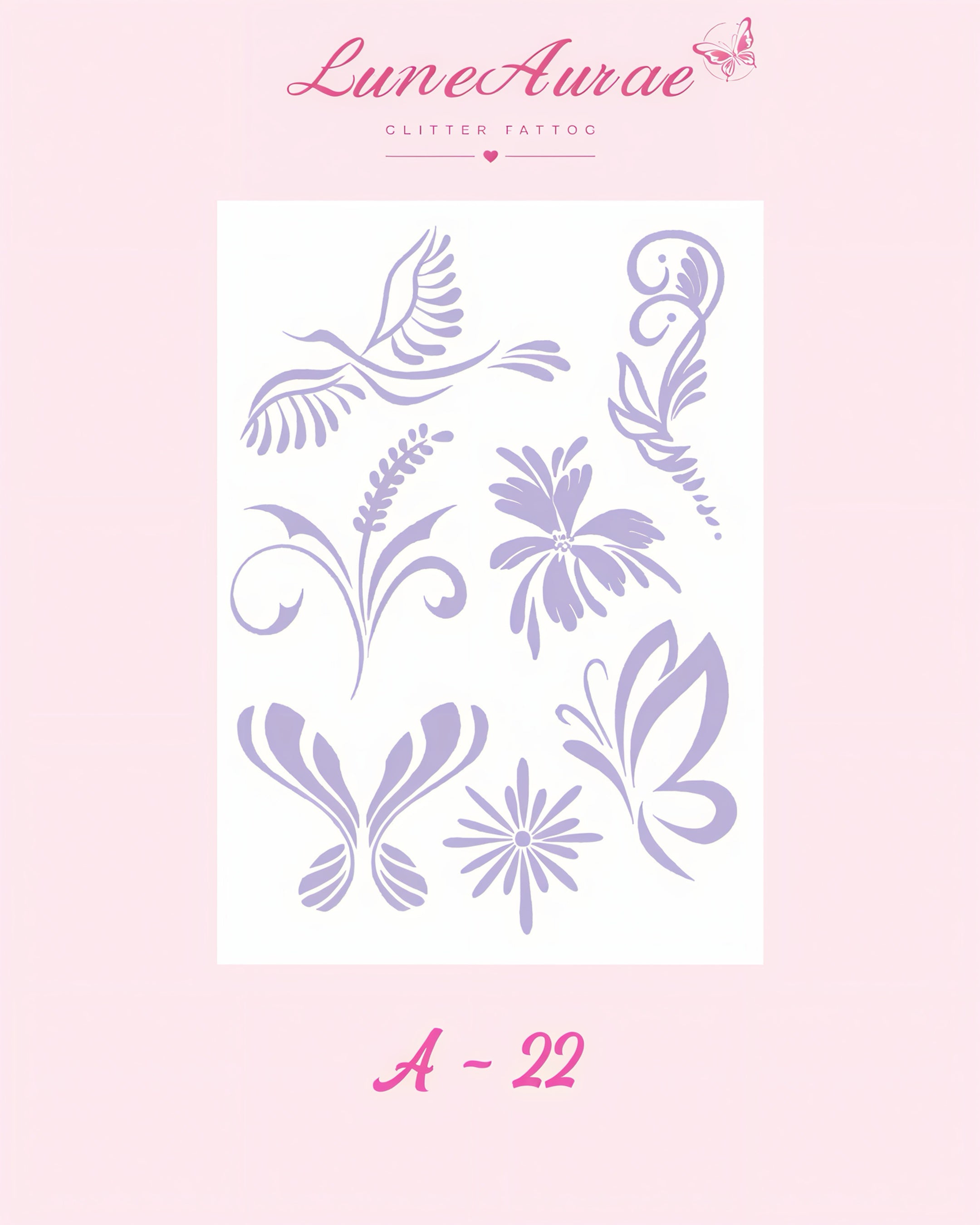 DIY Glitter Tattoo Sticker-A series