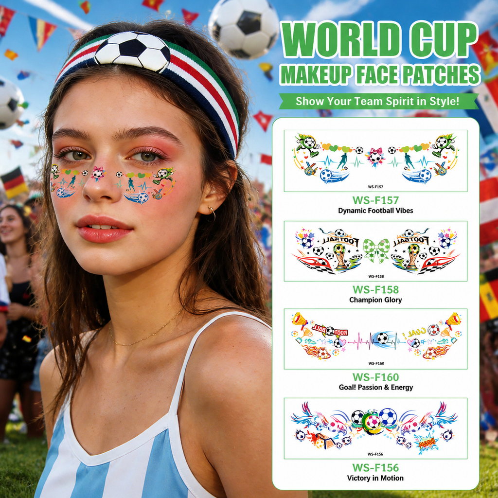 10 PCS Face Makeup Tattoo Stickers-FIFA World Cup Theme