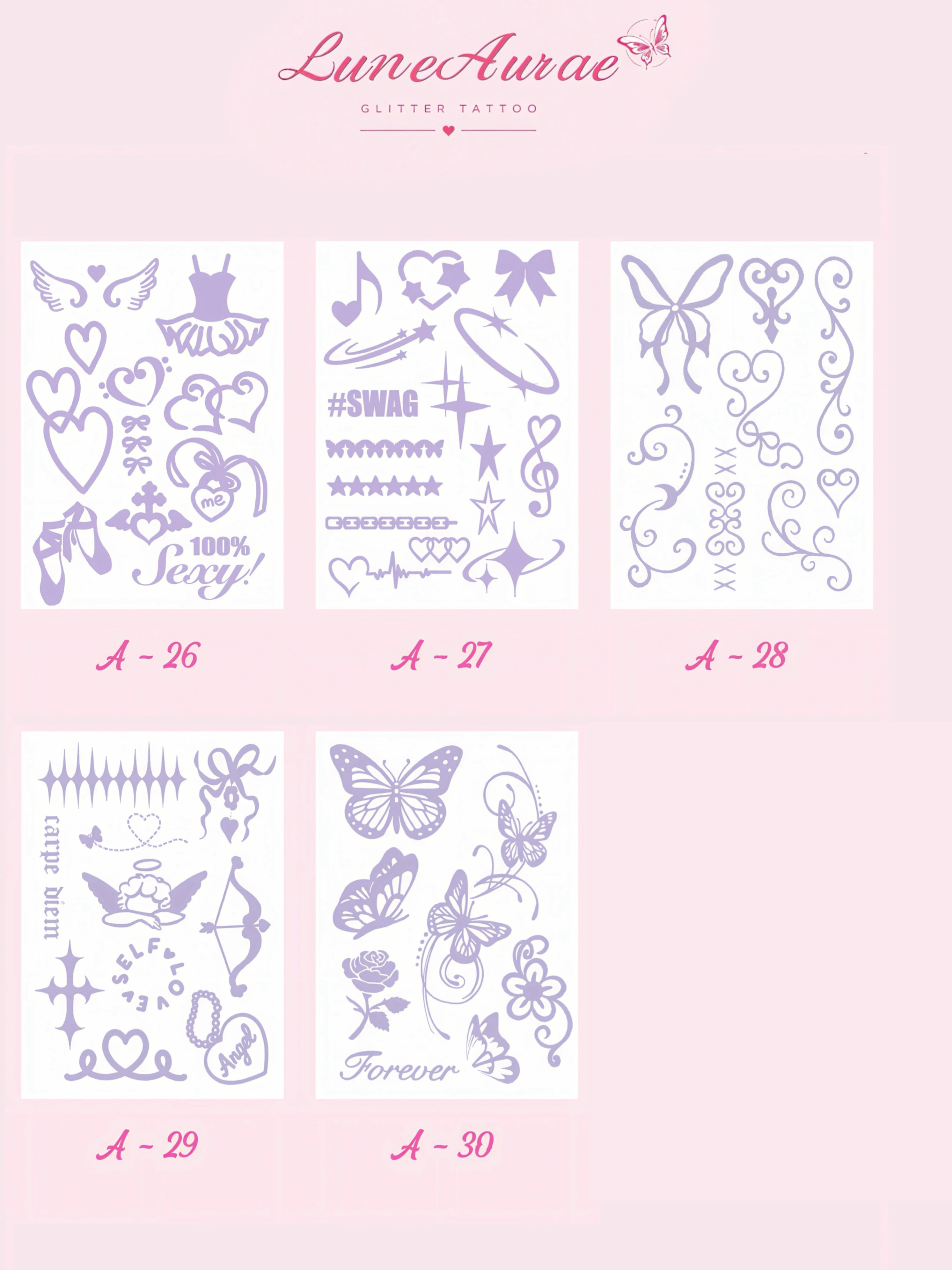 DIY Glitter Tattoo Stickers -A series