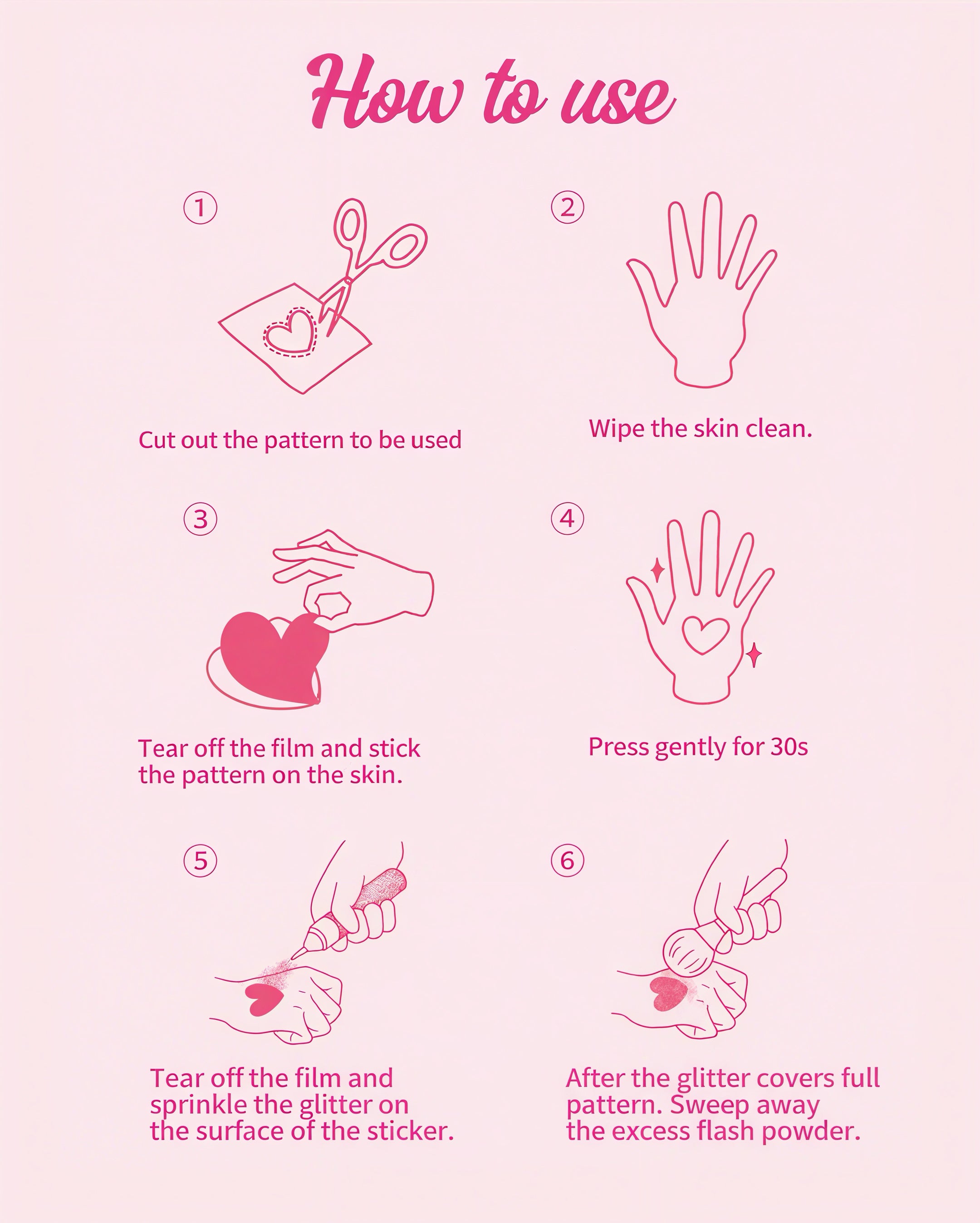 DIY Glitter Tattoo Sticker Set- M series