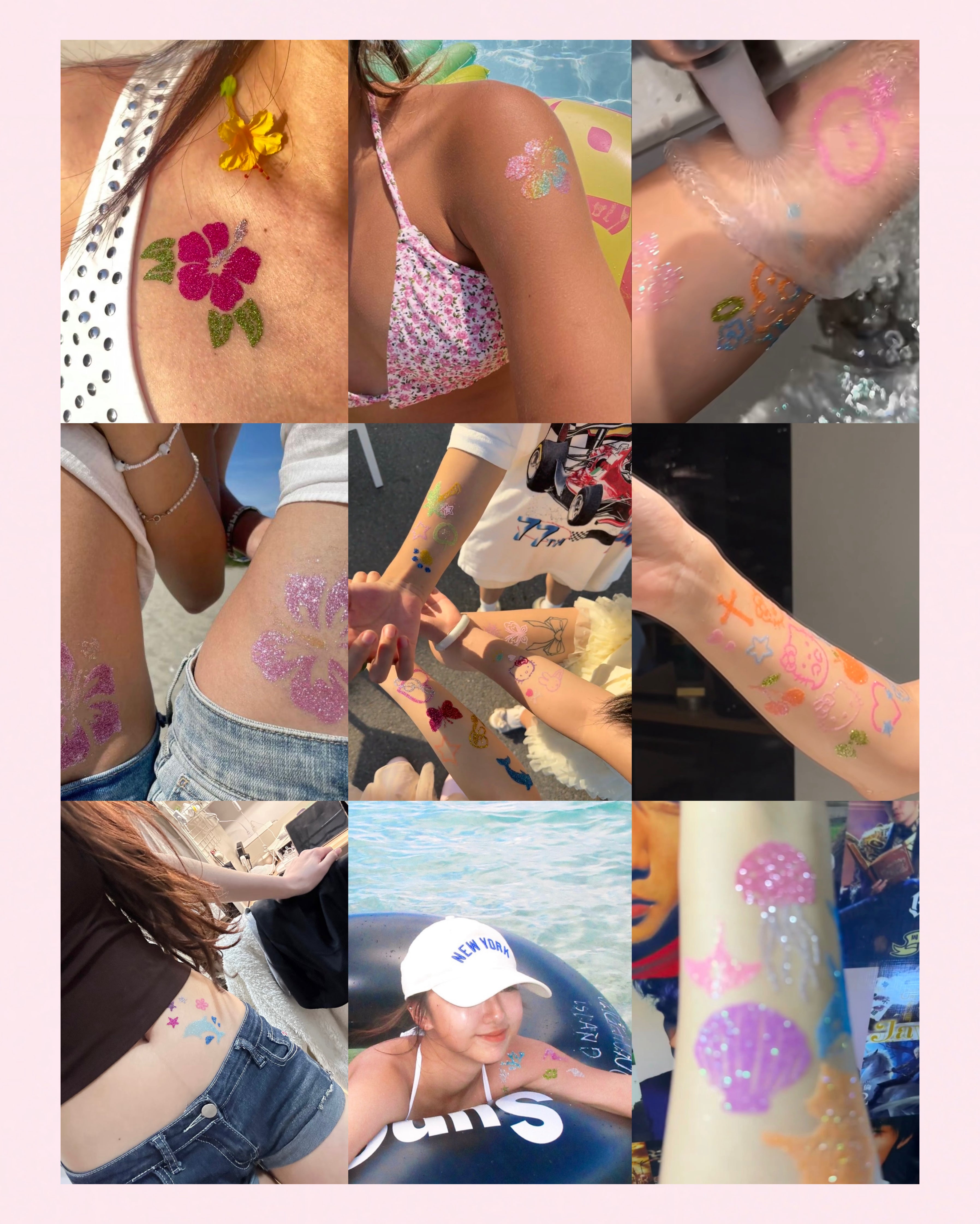 100/200/500 sheets Custom your pattern - DIY Glitter Tattoo sticker