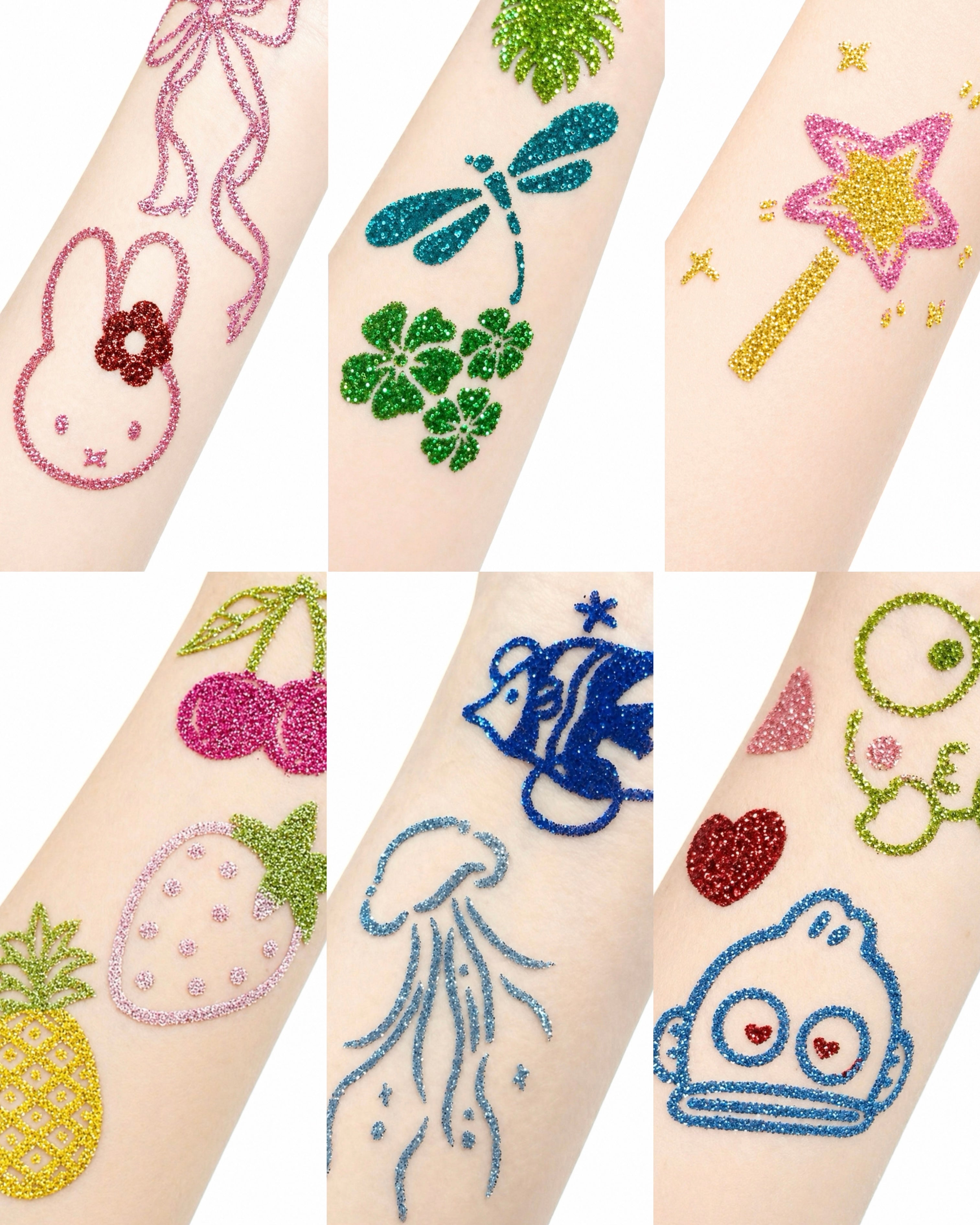 Set glitter per tatuaggio temporaneo