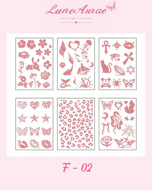 6/18 Feuilles d'autocollants de tatouage - Style enfant