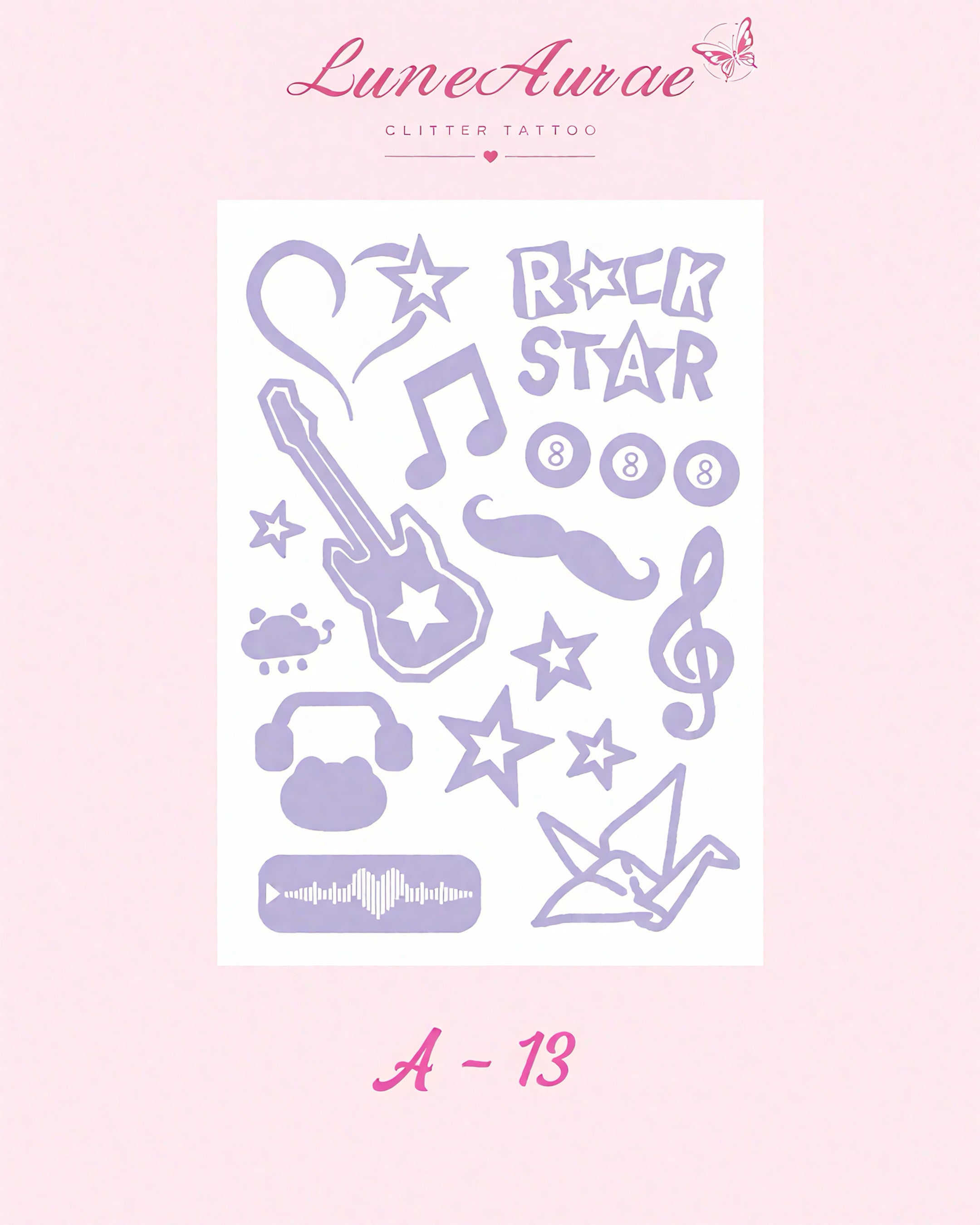 DIY Glitter Tattoo Sticker-A series
