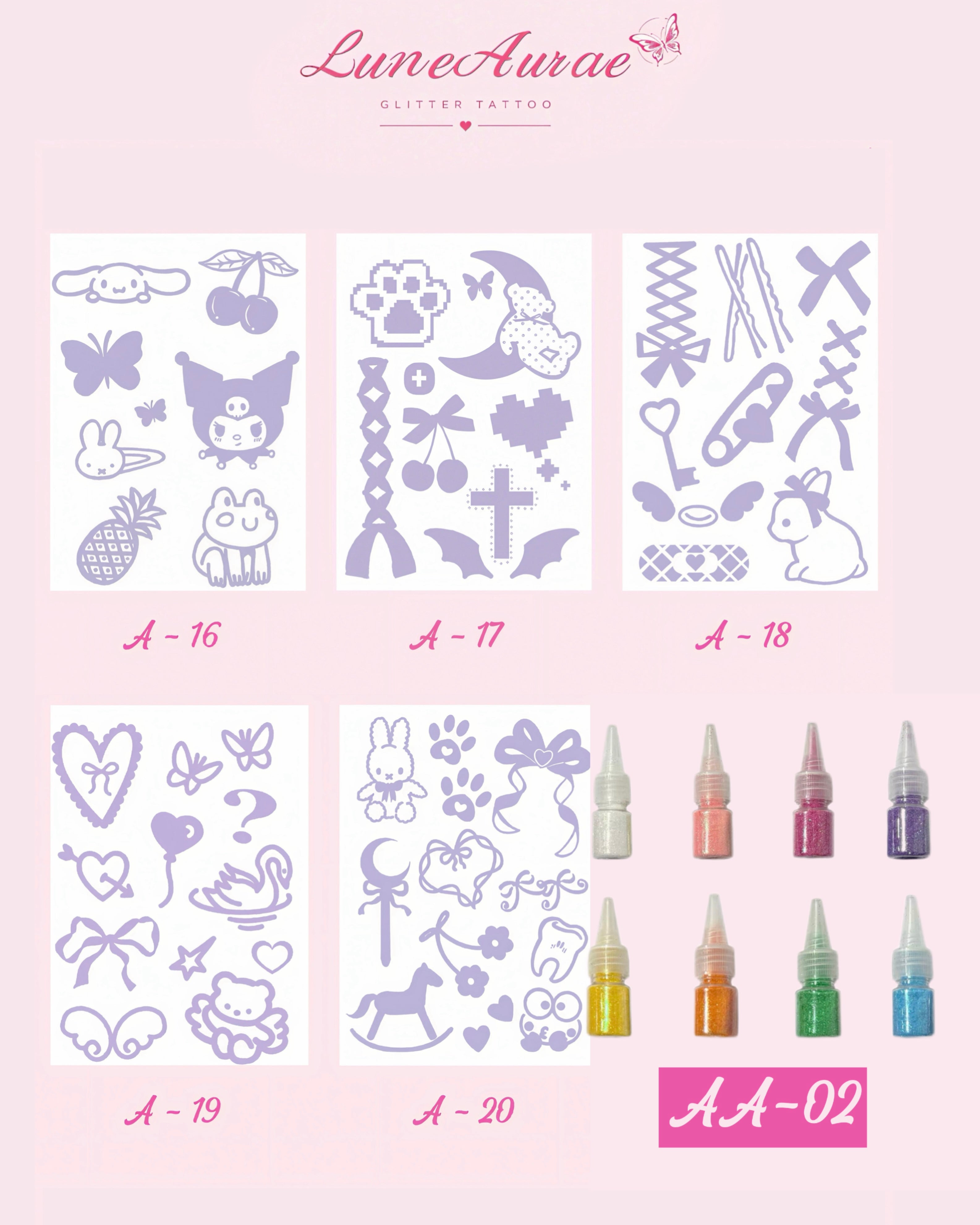 DIY Glitter Tattoo Sticker Set-A series